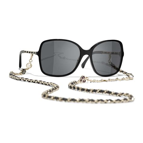 chanel reading glasses with chain|Chanel round sunglasses with chain.